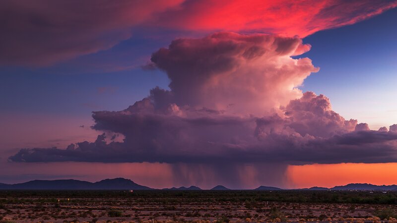 Storm Cloud over Desert — Red