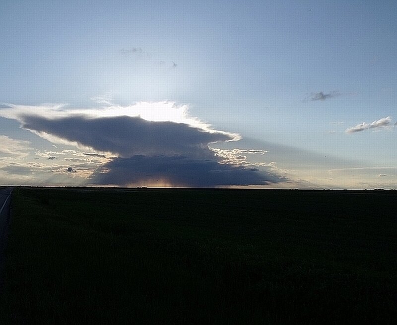 storm cloud over field