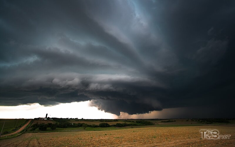 Storm Cloud over Field — Gray, Dramatic, Afternoon, Photograph, Farmhouse