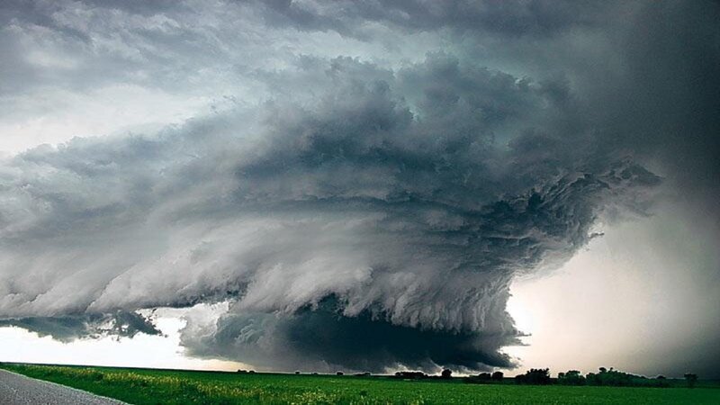 Storm Cloud over Field — Gray, Dramatic, Afternoon, Photograph