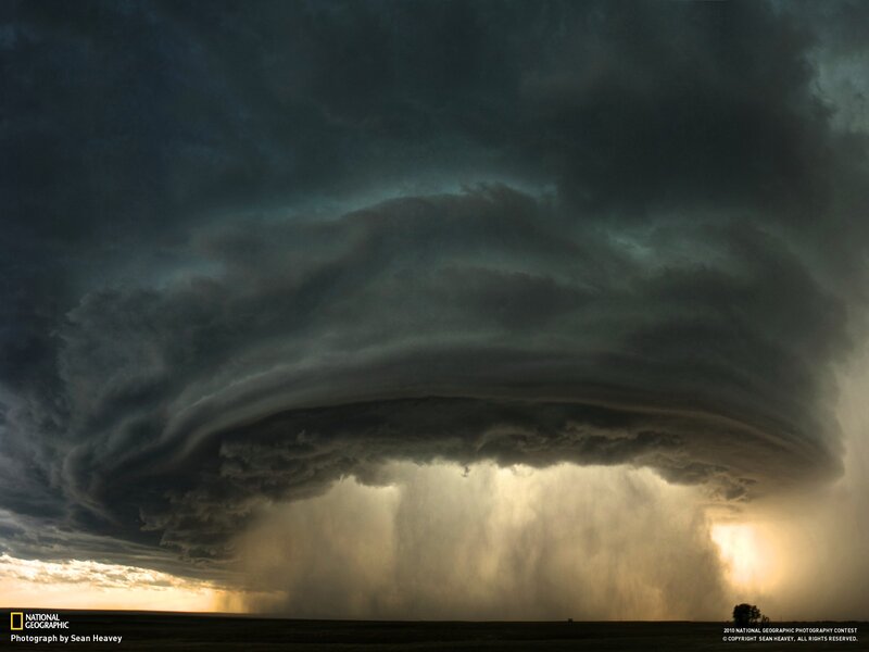 Storm Cloud over Field — Gray, Dramatic, Sunset, Photograph