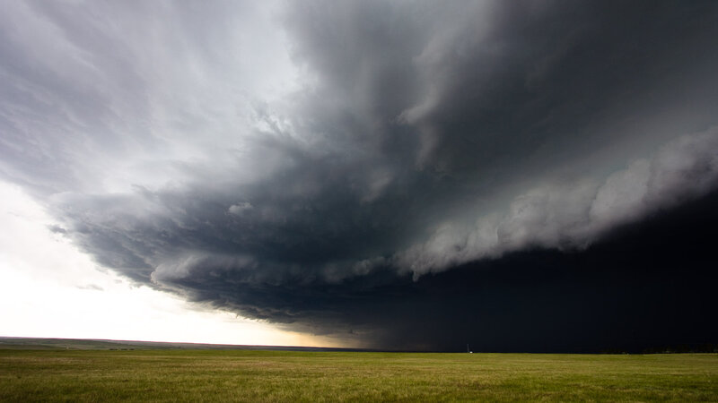 Storm Cloud over Field — Green, Dramatic, Afternoon