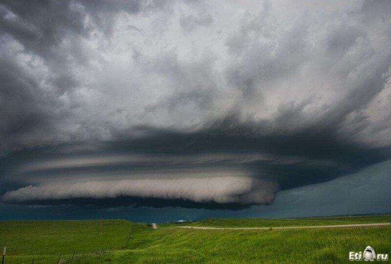 Storm Cloud over Field — Green, Dramatic