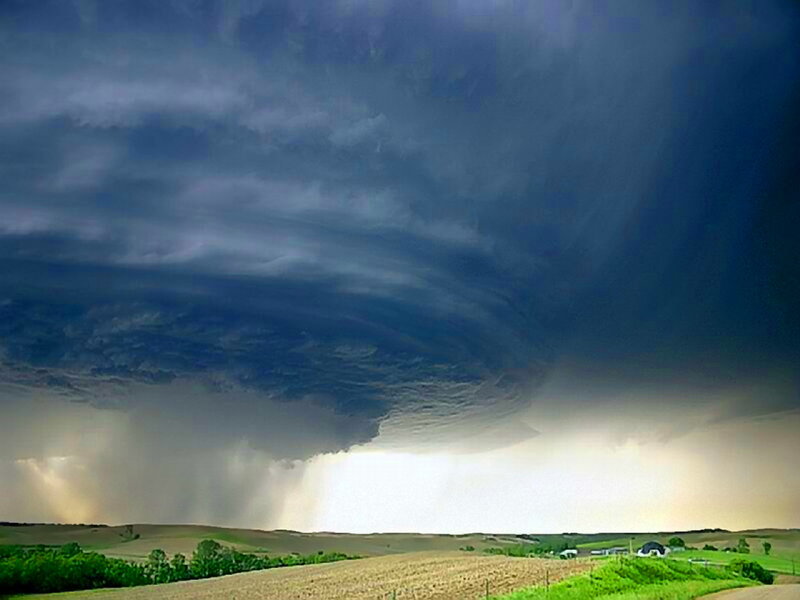 Storm Cloud over Fields — Blue