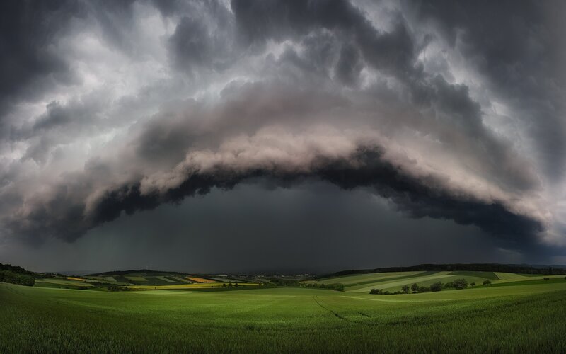 Storm Cloud over Fields — Green