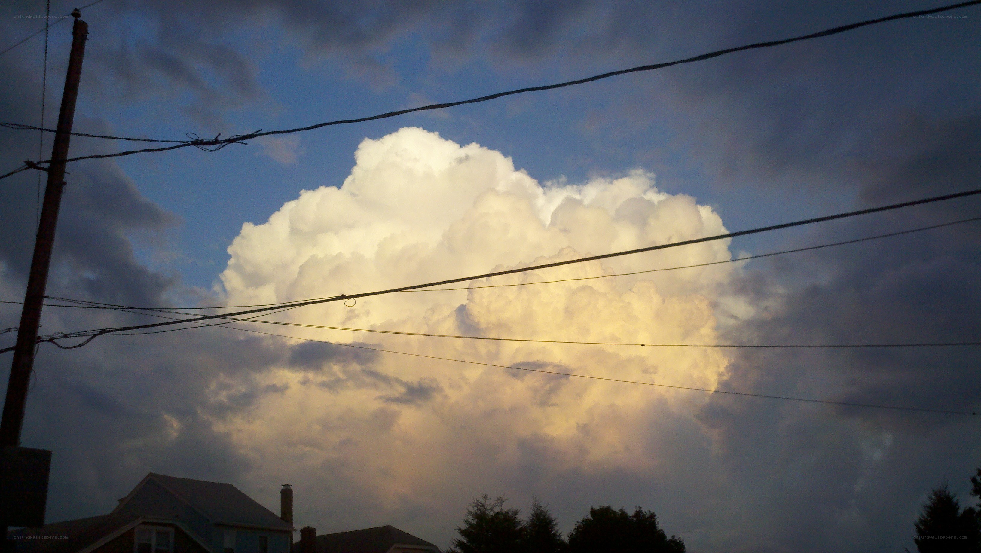 storm cloud over neighborhood