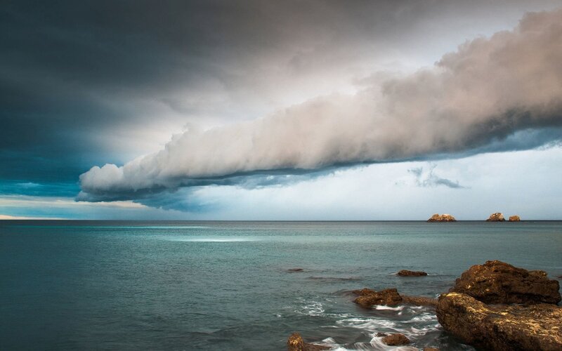 Storm Cloud over Ocean — Blue, Dramatic