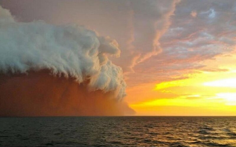 Storm Cloud over Ocean — Orange