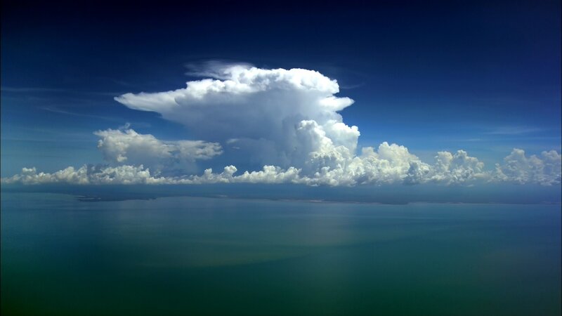 Storm cloud over ocean