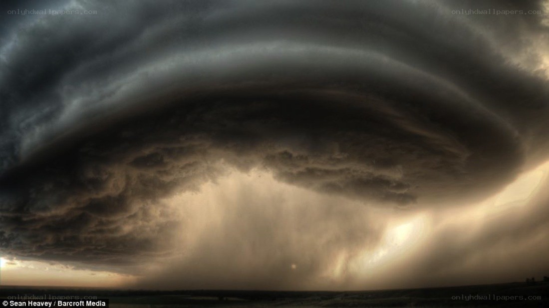 Storm cloud over plains