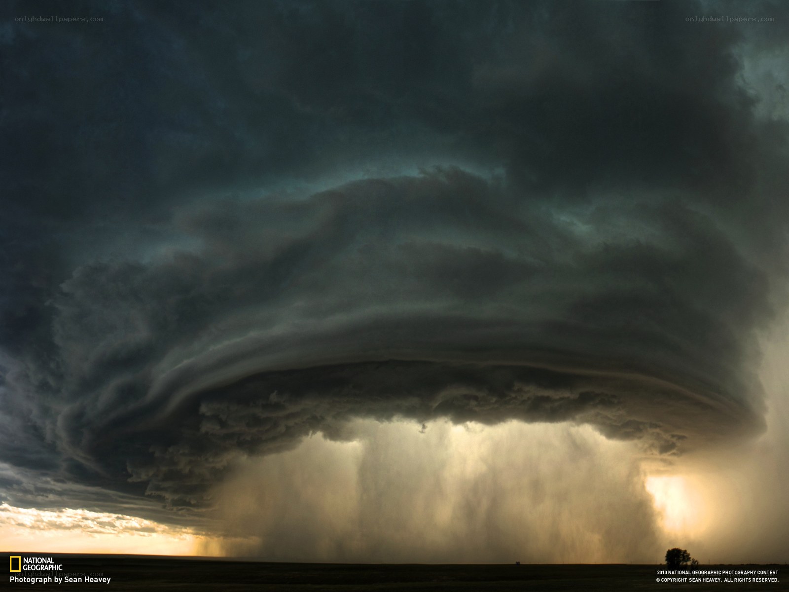 Storm cloud over plains