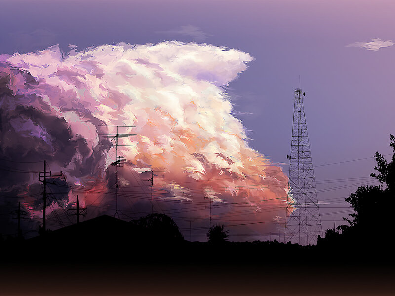 Storm Cloud over Power Lines