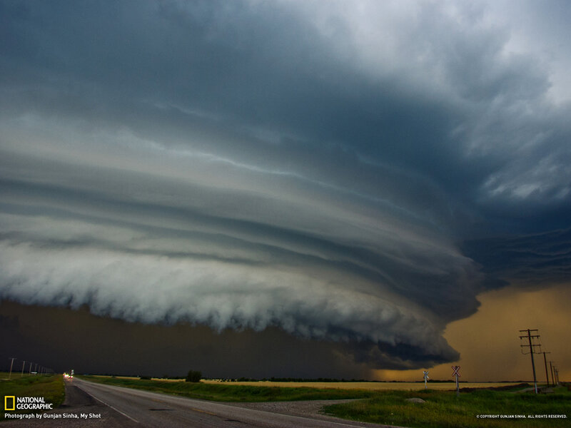 Storm Cloud over Road — Gray, Dramatic