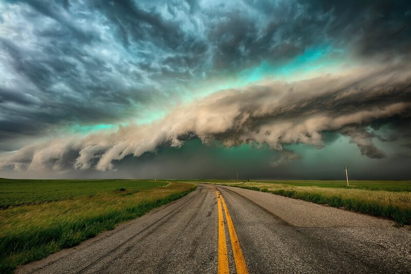 Storm Cloud over Road — Green