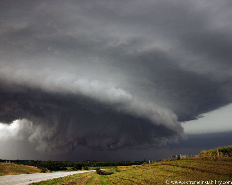 Storm cloud over rural road