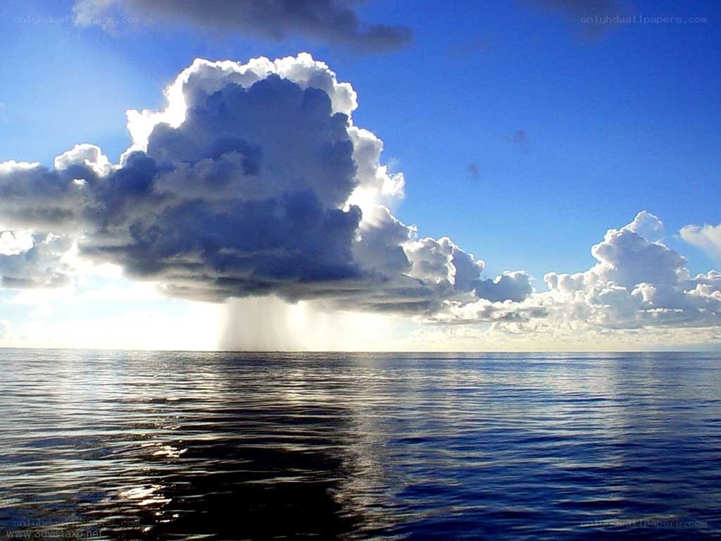 Storm cloud over the ocean