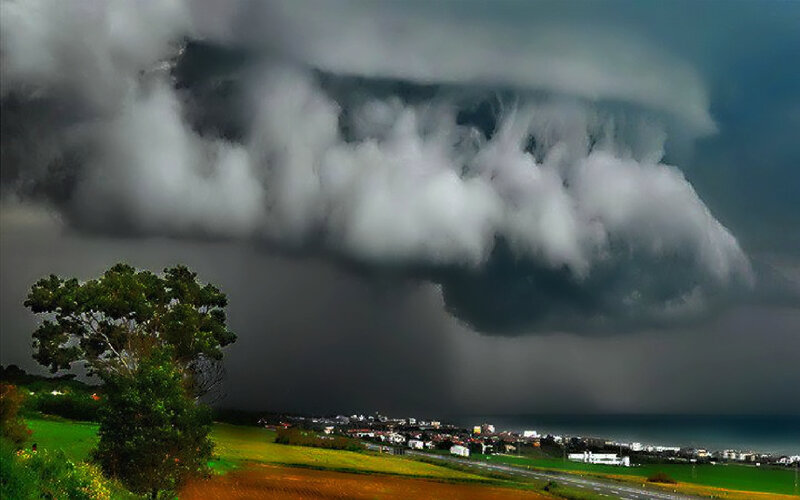 Storm Cloud over Town
