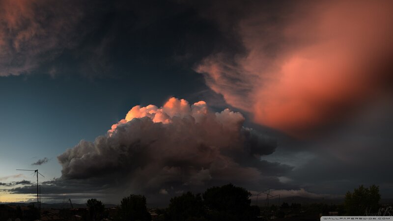 Storm Clouds at Dusk — Dark Blue, Dramatic