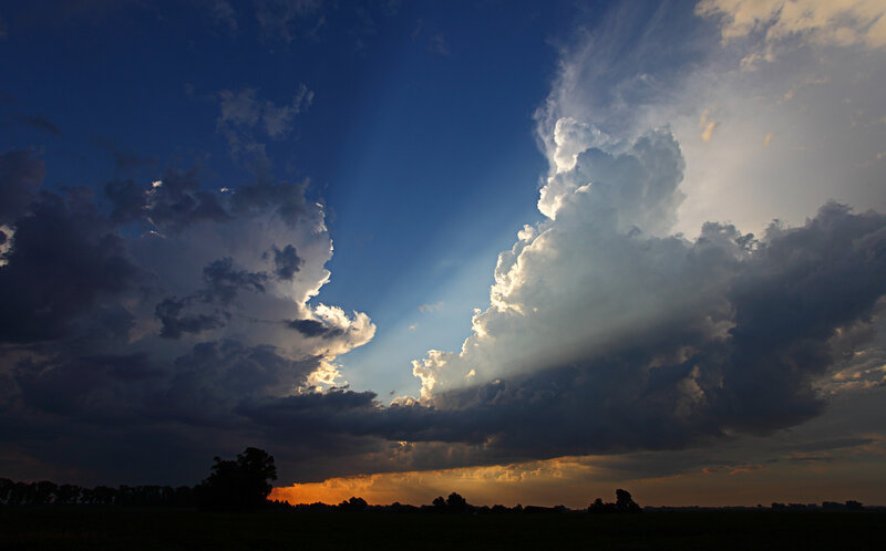 Storm Clouds at Sunset — Blue
