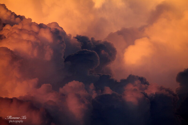 Storm Clouds at Sunset — Orange, Dramatic
