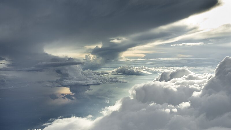 storm clouds from above