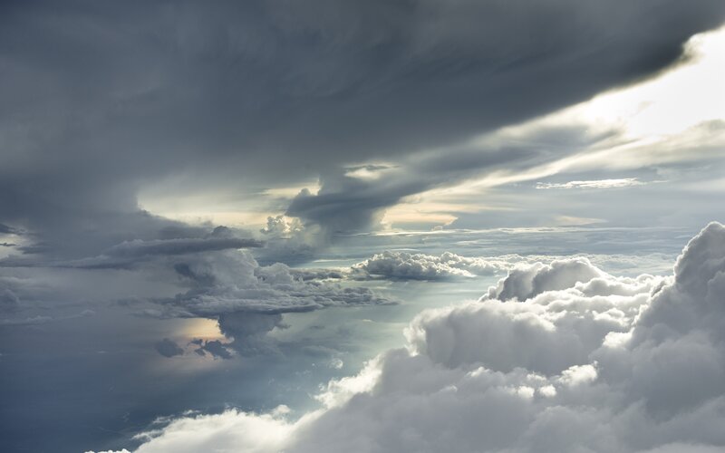 Storm clouds from above