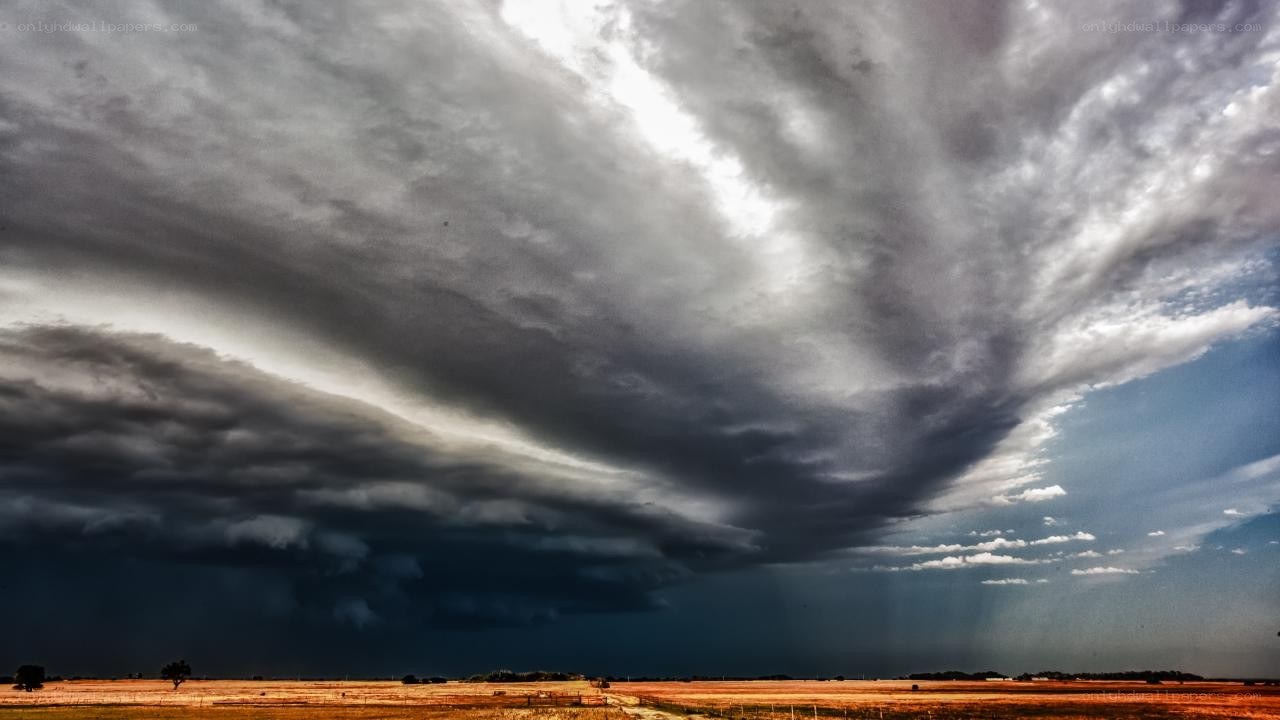 Storm clouds over a field