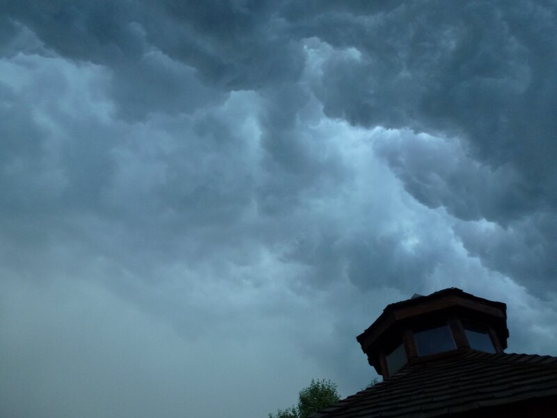 storm clouds over a house