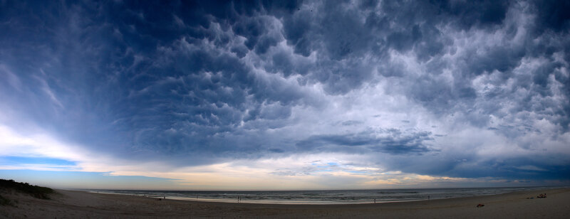 Storm Clouds over Beach — Blue, Dramatic
