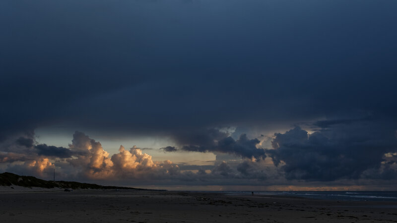 Storm Clouds over Beach — Dark Blue