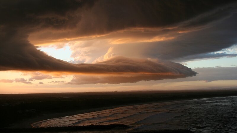 Storm Clouds over Beach — Dramatic