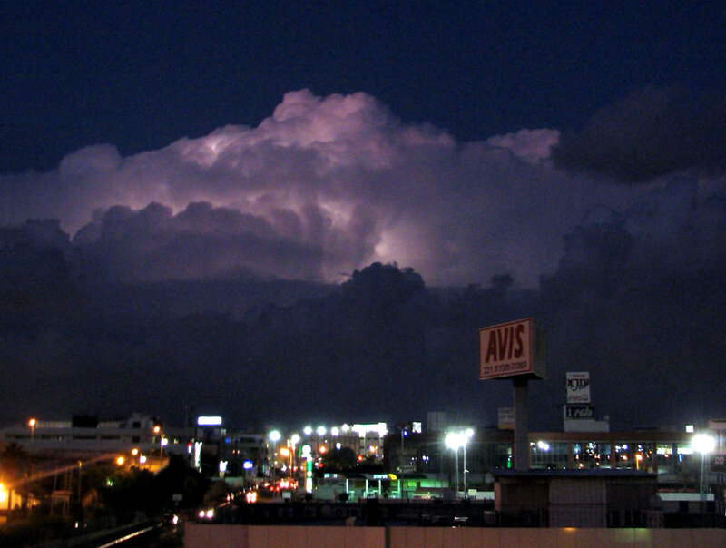 Storm Clouds over City — Purple