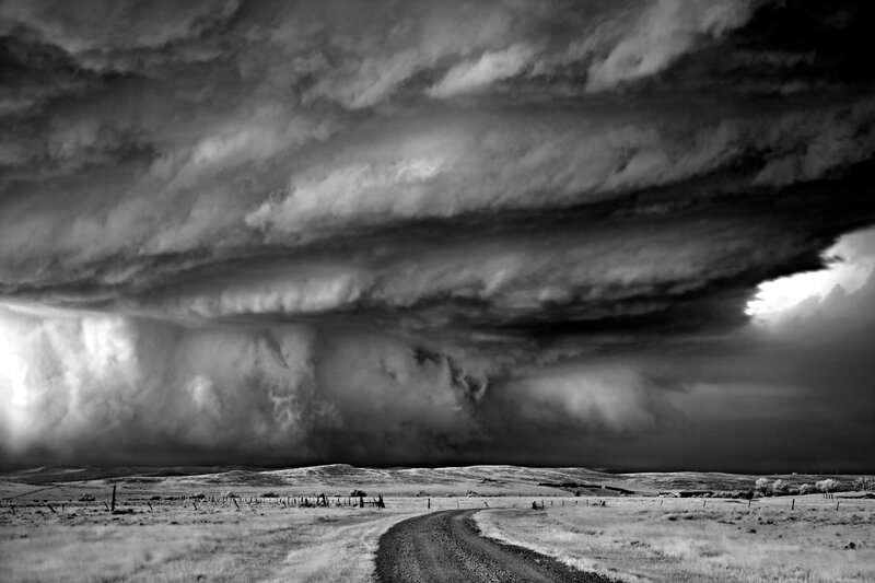 Storm Clouds over Field — Black