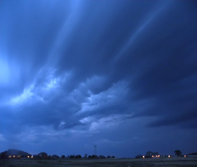 Storm Clouds over Field — Blue