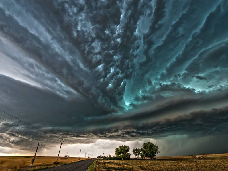 Storm Clouds over Field — Gray, Dramatic, Afternoon