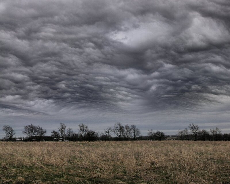 Storm Clouds over Field — Gray, Dramatic, Autumn