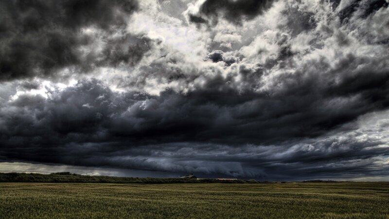 Storm Clouds over Field — Gray