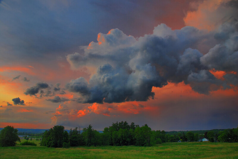 Storm Clouds over Field — Orange