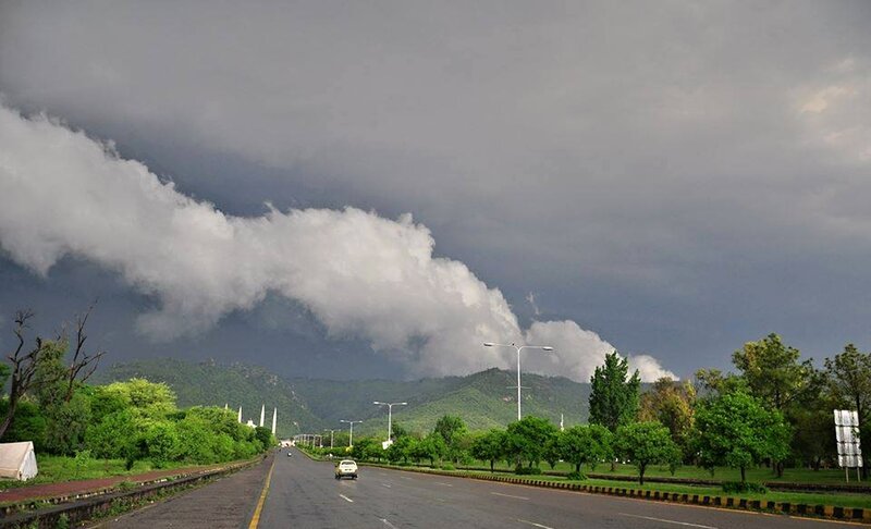 Storm Clouds over Highway — Gray, Dramatic, Afternoon