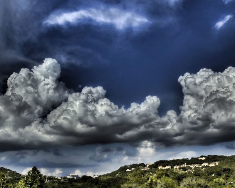 Storm Clouds over Hills — Blue, Dramatic