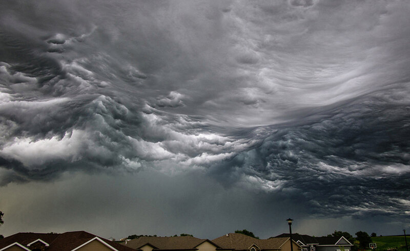 Storm Clouds over Houses — Gray
