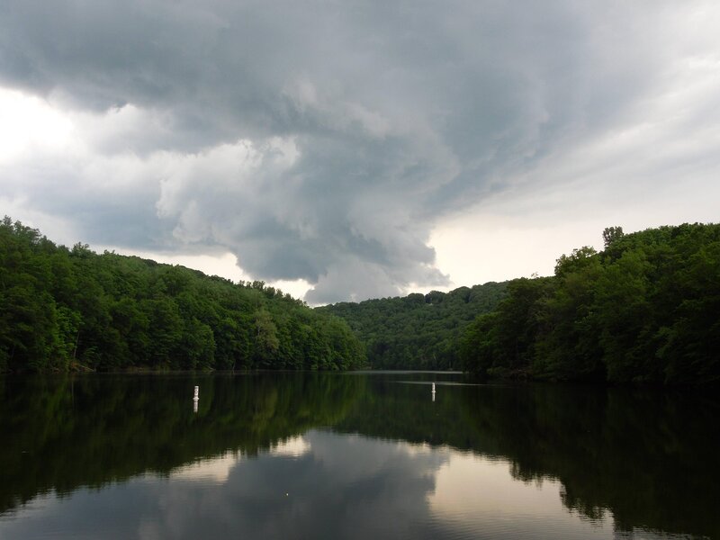 Storm Clouds over Lake — Green