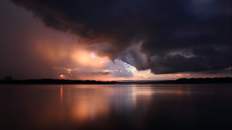 Storm Clouds over Lake — Orange