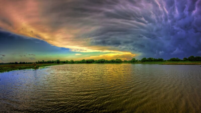 Storm Clouds over Lake — Purple