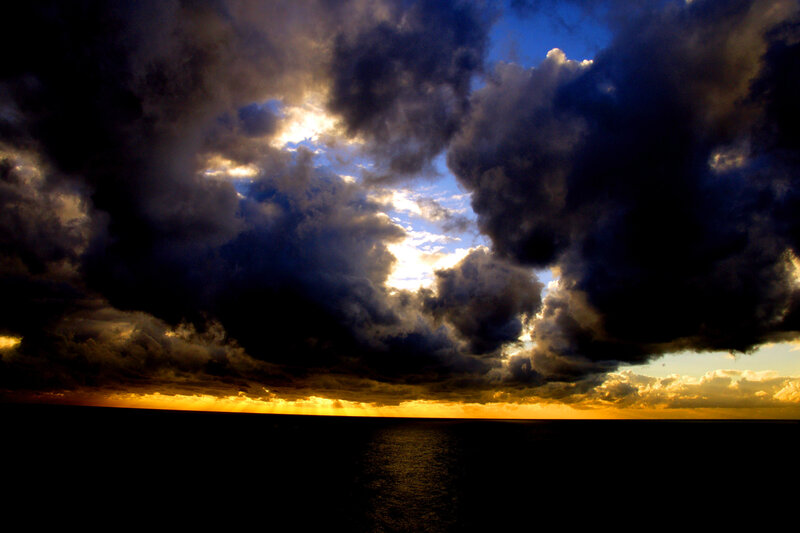Storm Clouds over Ocean — Black