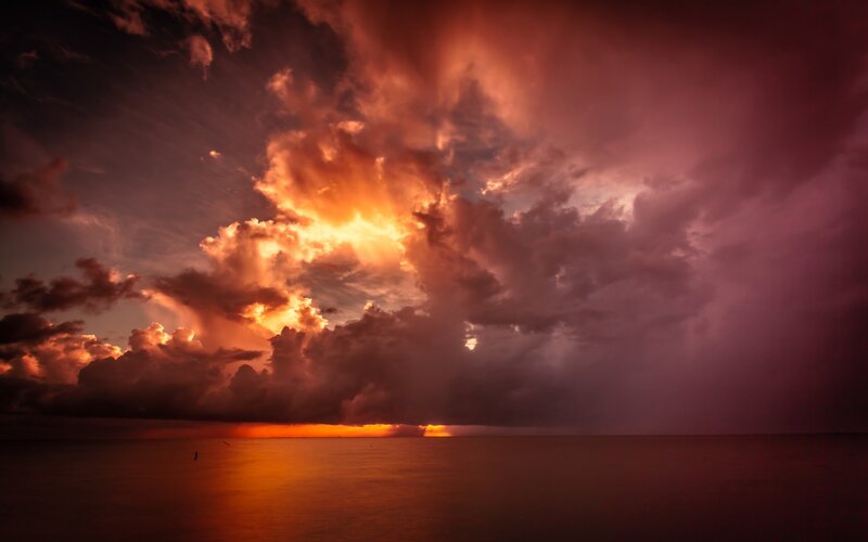 Storm Clouds over Ocean — Orange