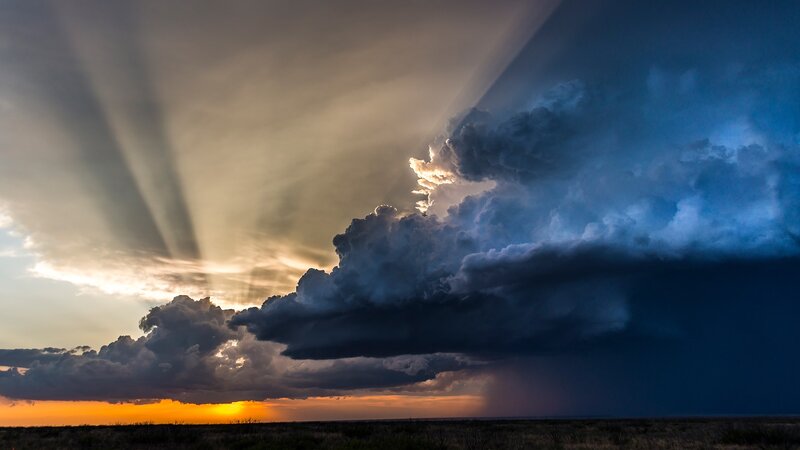 Storm Clouds over Plains — Blue
