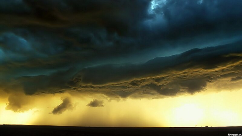 Storm Clouds over Plains — Yellow, Dramatic, Sunset