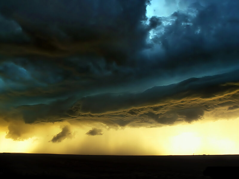 Storm Clouds over Plains — Yellow, Dramatic