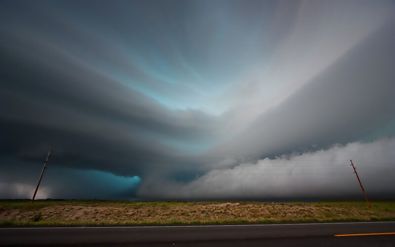 Storm Clouds over Road — Gray